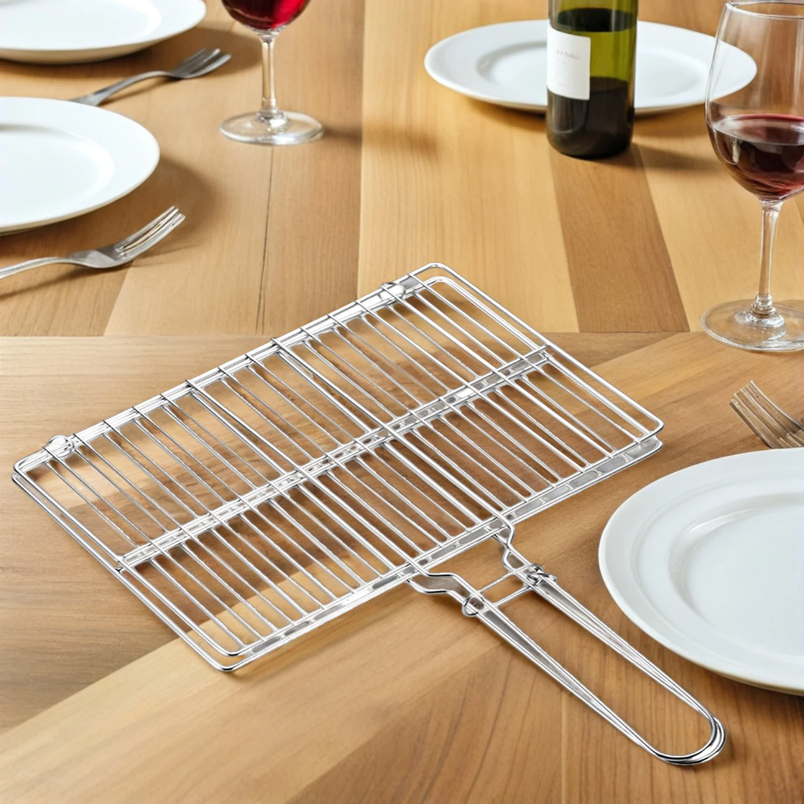 

Stainless Steel BBQ Fish Grill Basket Non Stick Barbecue Net Portable Folding Mesh Clamp For Outdoor Camping Picnic Steak