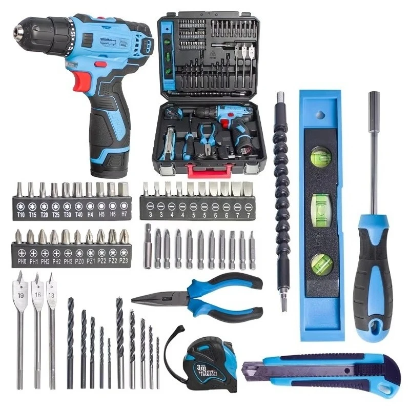 12V Cordless Drill Kit Drill Machine Set Hand Tools and Power Tools with 60pcs Accessories Electric Tools for Electrician