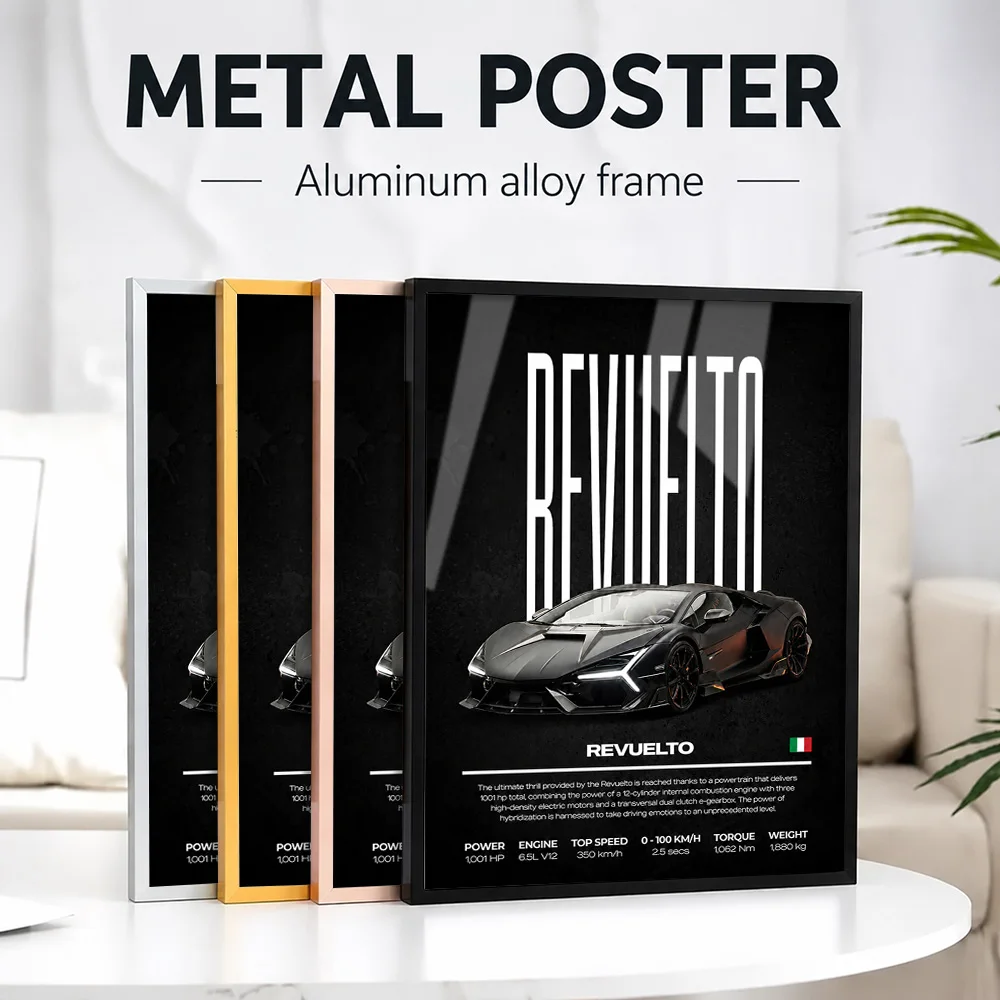 Italy Revuelto Metal Poster With Aluminum Alloy Frame Customized Photo Dynamic Graphic Style Wall Art For Man Cave Driver Gift