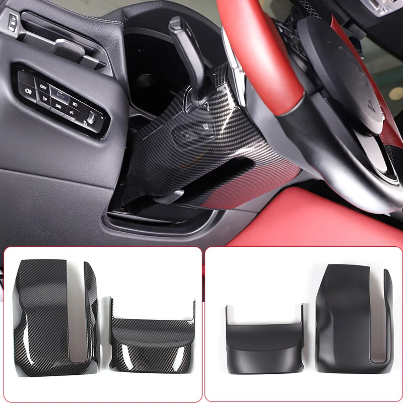 

For Toyota GR Supra MK5 A90 2019-2022 ABS Carbon Fber Steering Wheel Steering Column Base Cover Decorative Sticker Accessories