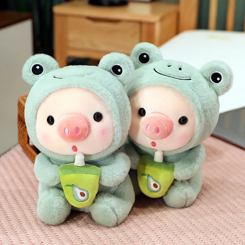 1Pc 25ซม.น่ารักเปลี่ยนคอสเพลย์สีชมพูกระต่ายกบเสือ Boab ชาหมูตุ๊กตาของเล่นสาว Plushies Sleep Ragdoll ตุ๊กตาตุ๊กตาวันเกิดของขวัญ