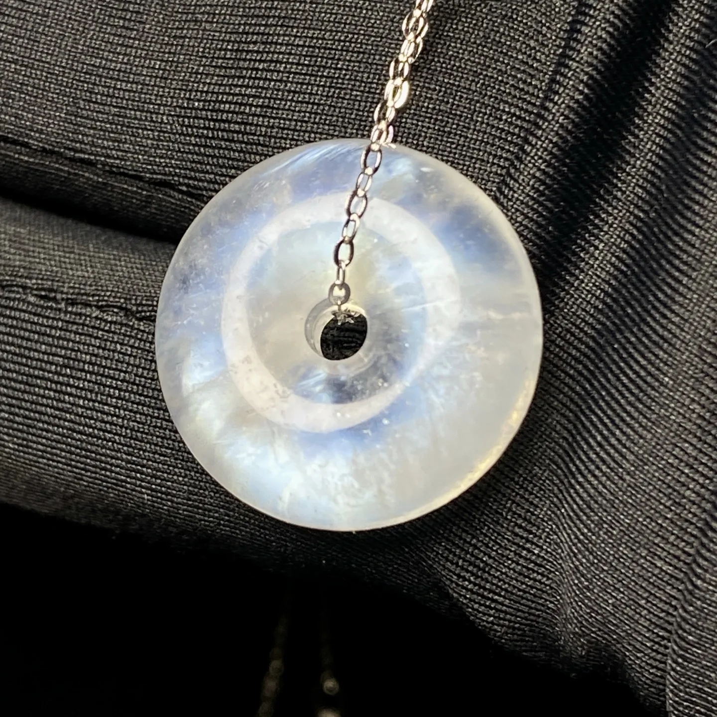 Natural Moonstone Blue Light Pendant Moonstone Necklace 21x8mm Women Gemstone Clear Round Donut Crystal Jewelry AAAAA - Image 6