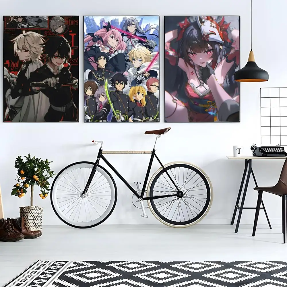 vampire dark battle anime S-Seraph of the End Poster retro art restaurant bar decoration