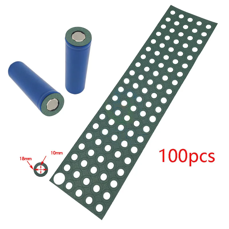 10 Pieces /1000 Pcs Highland Grain Paper 1p Hollow Insulation Gasket for 18650 Lithium Battery Anode Sticker Protection Gasket