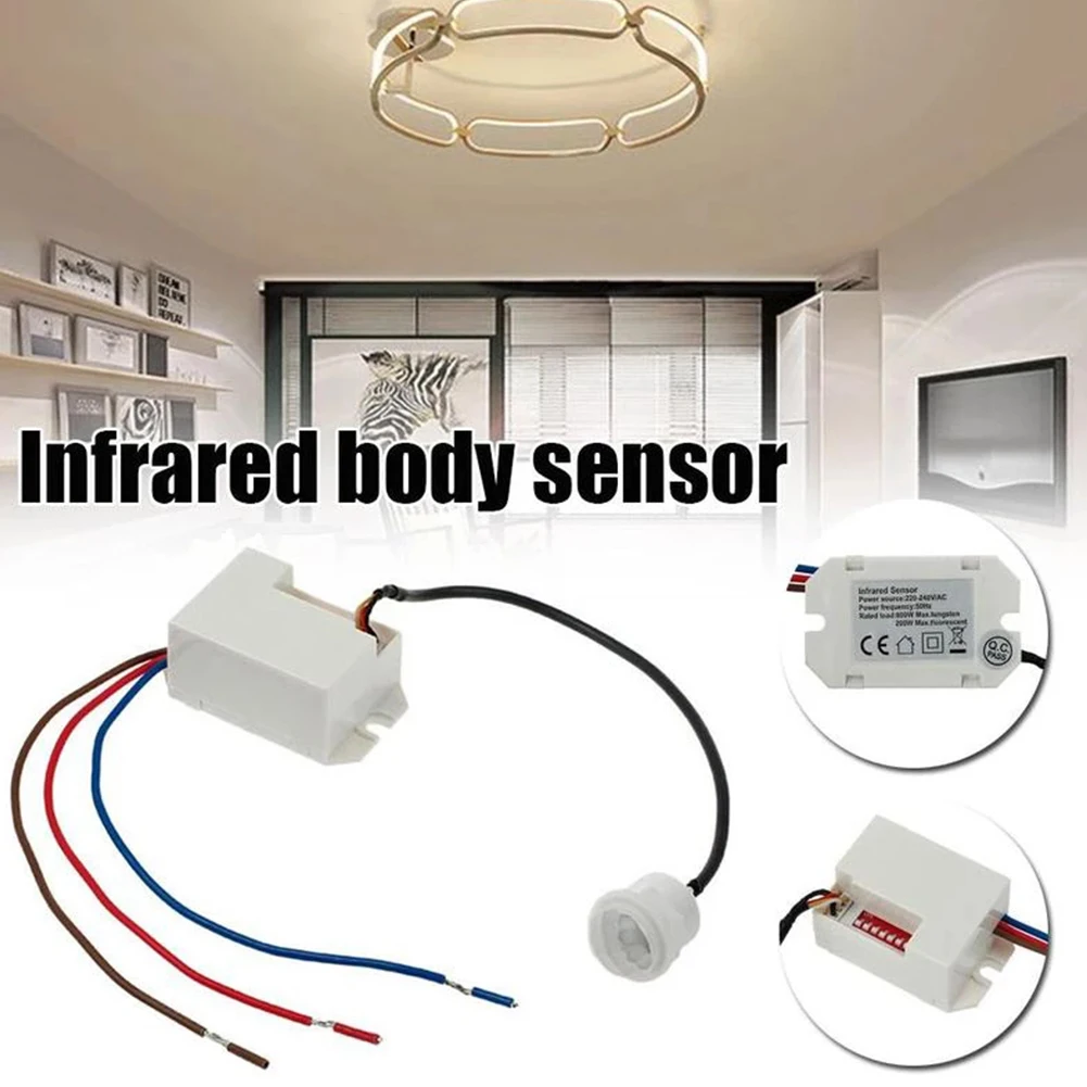 Light Switch PIR Sensor Detector Mini Recessed Motion Occupancy Rest Dips 6m 800W Adjustable Ceiling 50/60Hz Home