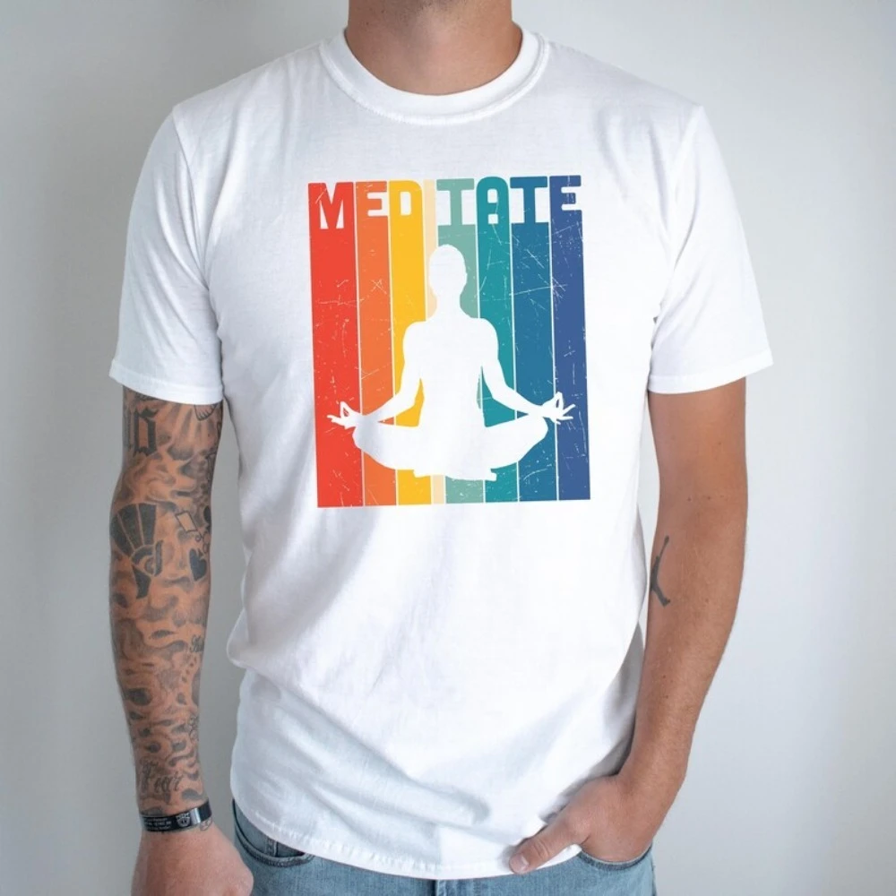 Meditation Yoga Shirt for Man Meditate Yoga Shirt Gift for Yogi Nisex Unique Crewneck Streetwear New Style Hot Sale Tops