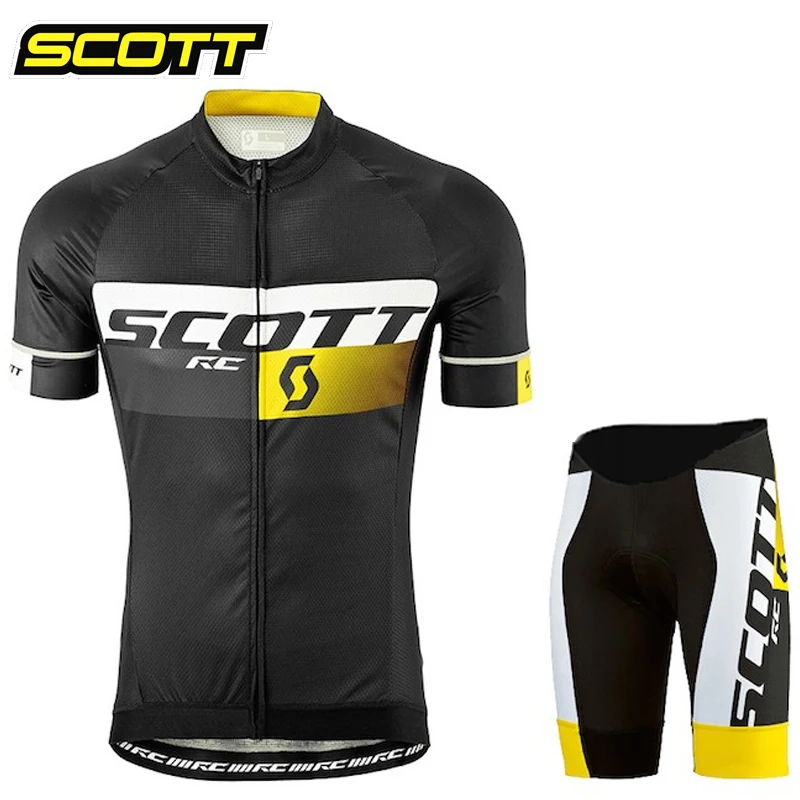 SCOTT Cycling Bib Men\'s Jersey Summer Mtb Male Clothing Man Bicycle Outfit Set Shorts Uniform Cycle Bike Pants Gel Suit Clothes