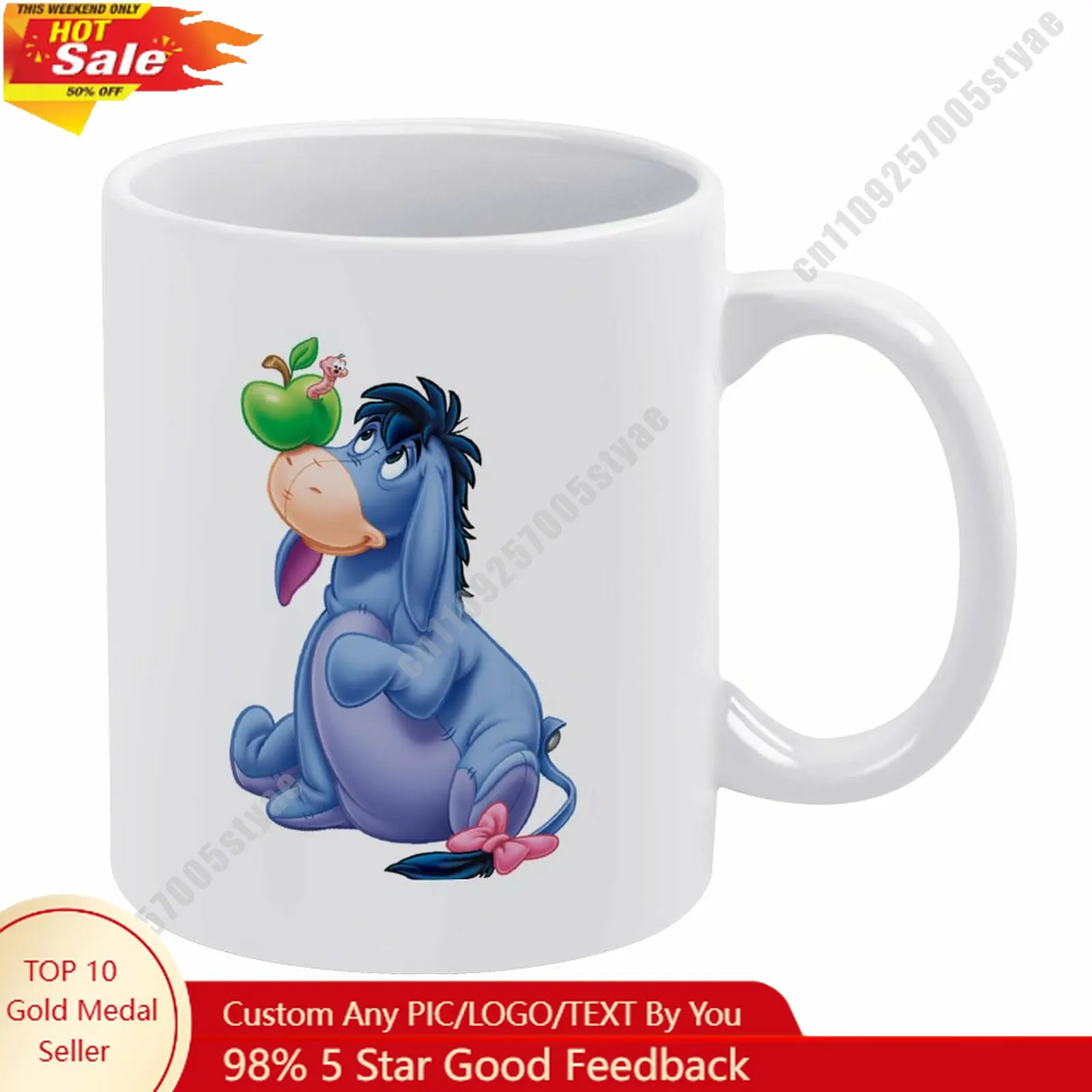 

Eeyore Mug Disney Cartoon Customization Upload Your Own Image Logo Text Coffee Cup Holidays Birthday Ceramic Cup