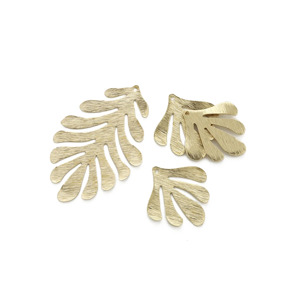 Raw Brass Textured Matisse Inspired Shapes Leaf Charms Pendant for Jewelry Making Diy Necklace Earrings Findings Accessories