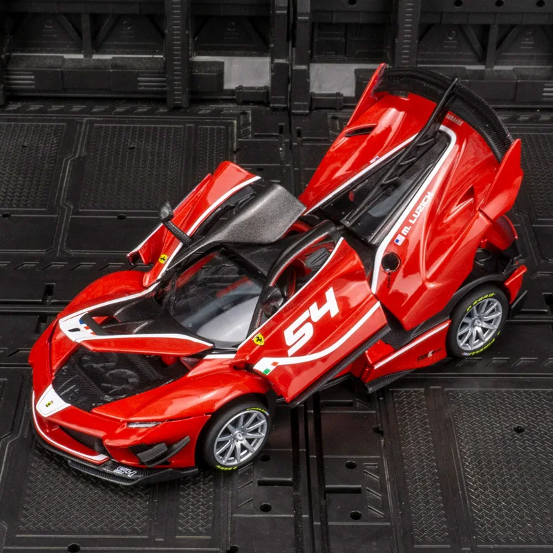 Bburago 1:32 Ferrari FXX K modelo de coche de aleación colección de adornos puertas de supercoche y maletero del capó del motor se puede abrir