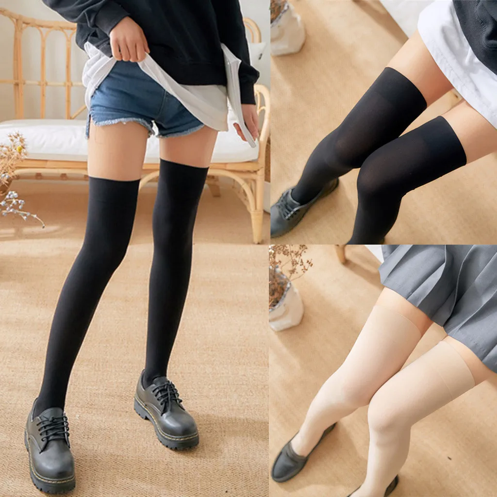 

Classic Solid Thigh Stocking Skinny Casual Over Knee-High Fluffy Long Knee Socks for Lady Japanese Style JK Sexy Sockings