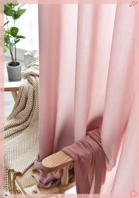 Rideaux occultants en velours rose vent Simple, 1 pièce, nouveaux rideaux classiques simples de couleur unie pour salon et chambre à coucher