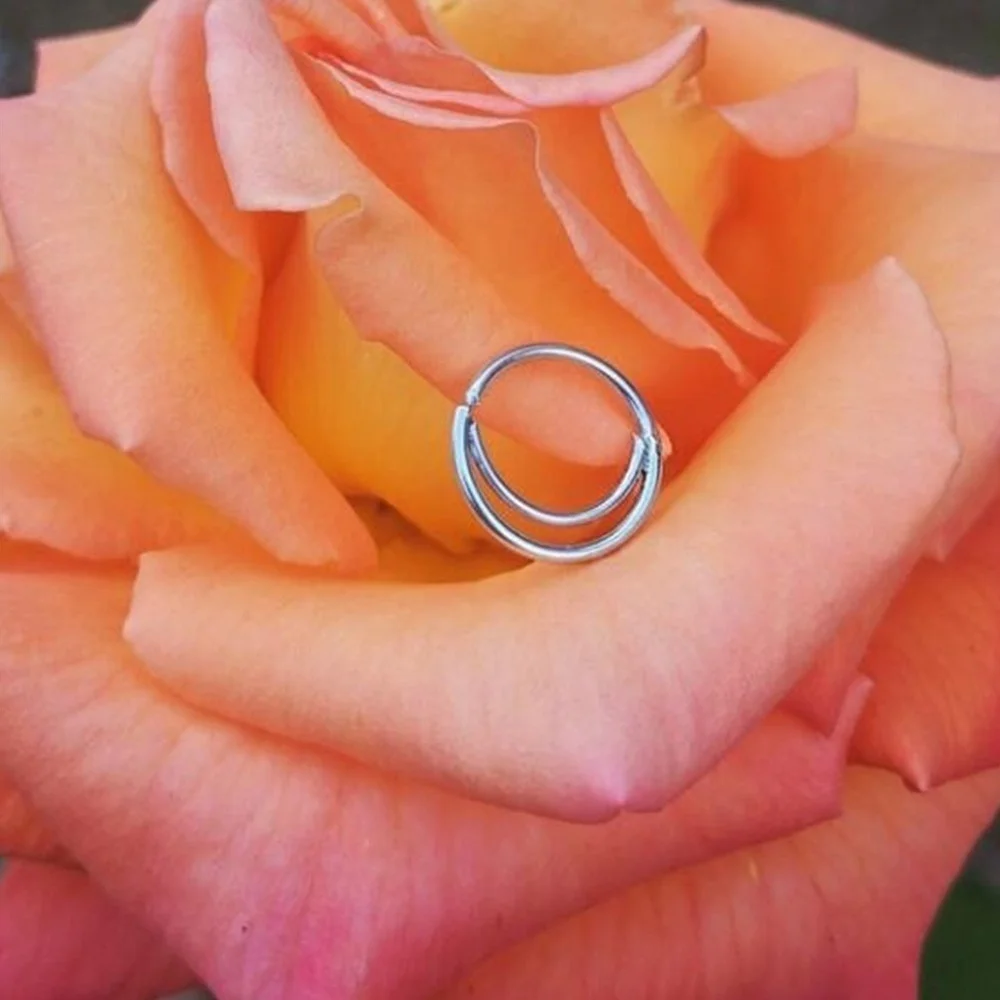 Moon Nose Ring Hoop Steel Septum Ring Indian Piercing Jewelry Cartilage Earring 20G Lip Ring Unisex Adjustable Crescent Design view 5
