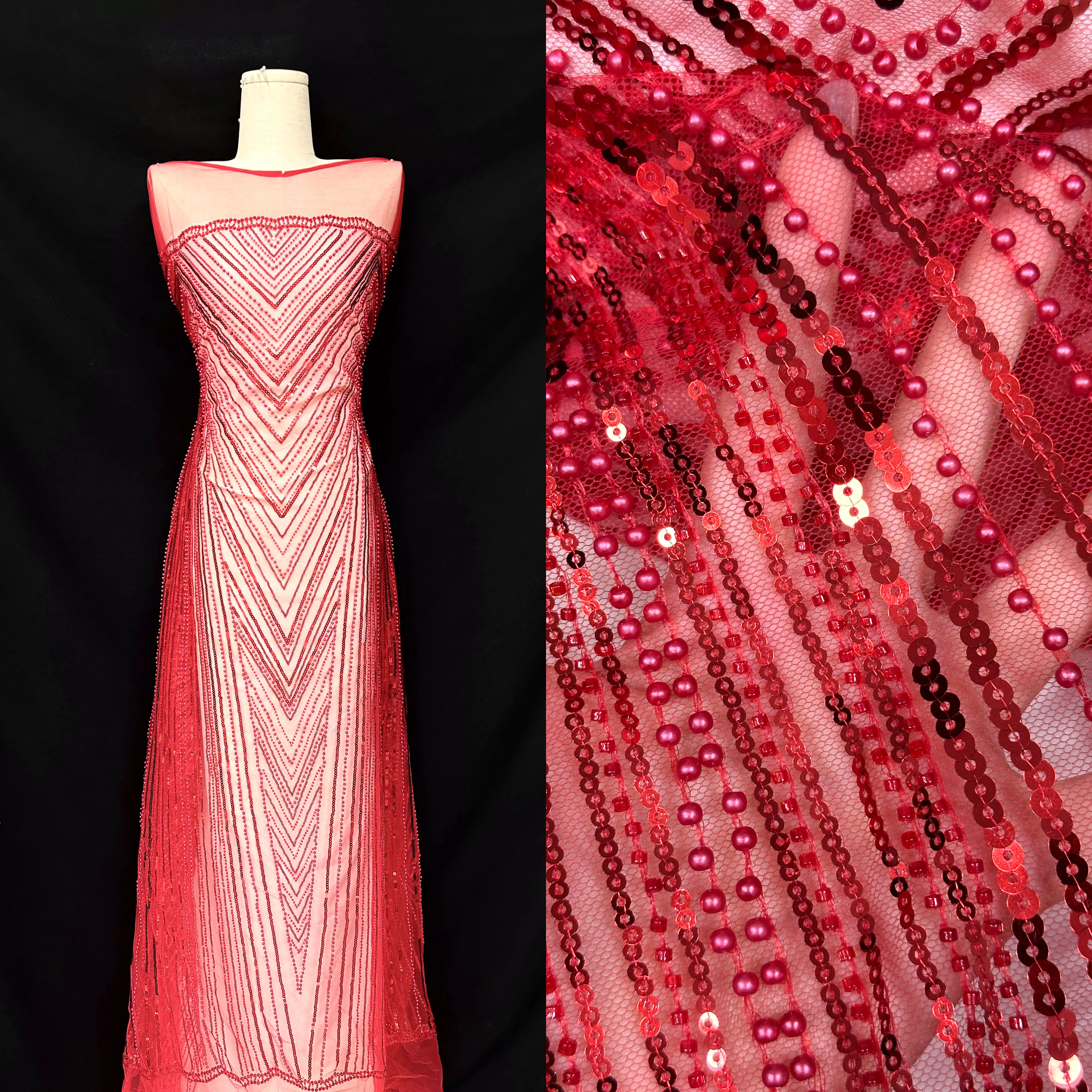 

Luxury Nigerian Wedding Bridal Embroidery French Tulle Sewing Mesh Tulle Lace Fabric Sequin For Sewing Wedding Dress Women