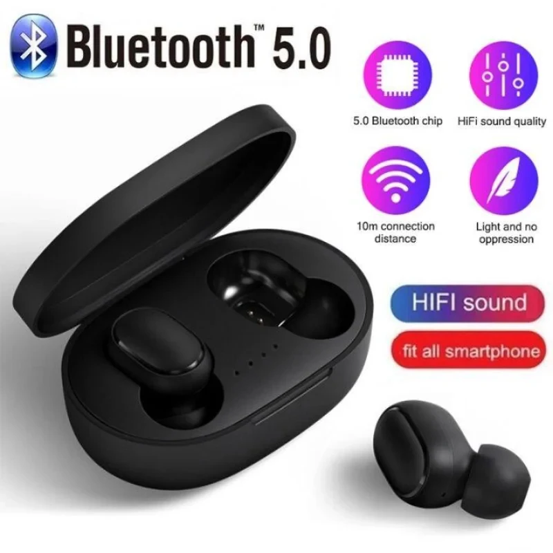 TWS A6S Wireless Bluetooth Earphones HiFi True Headset Noise Cancelling Earphones With Mic Headphones For iPhone Xiaomi Samsung