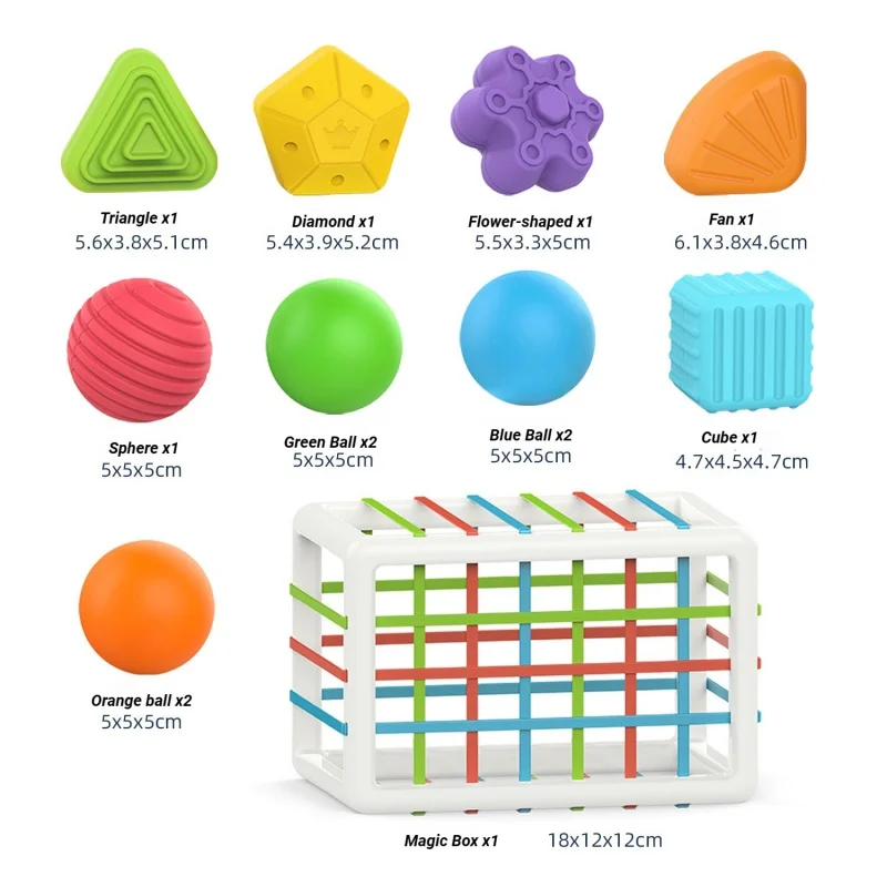 

Preschool Educational Gift ABC Baby Sorter Toy Colorful Cube Multi Sensory Shape Developmental Learning Montessori Toys