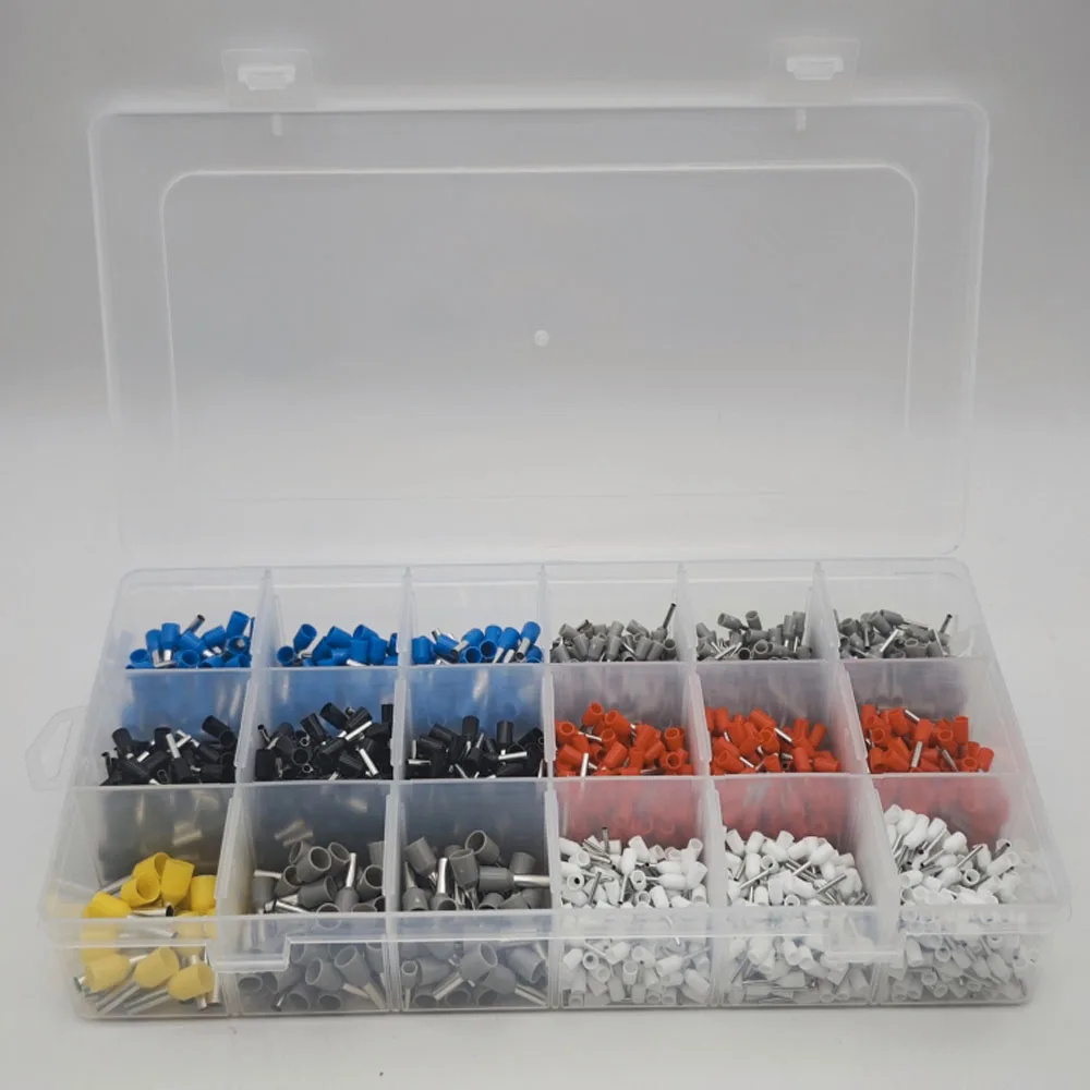 2100 PCS AWG 22/0.4mm²- AWG 10/6.0mm² Wire Ferrules Kit Insulated Copper Crimp Connectors, Crimp Pin Cord End Terminals