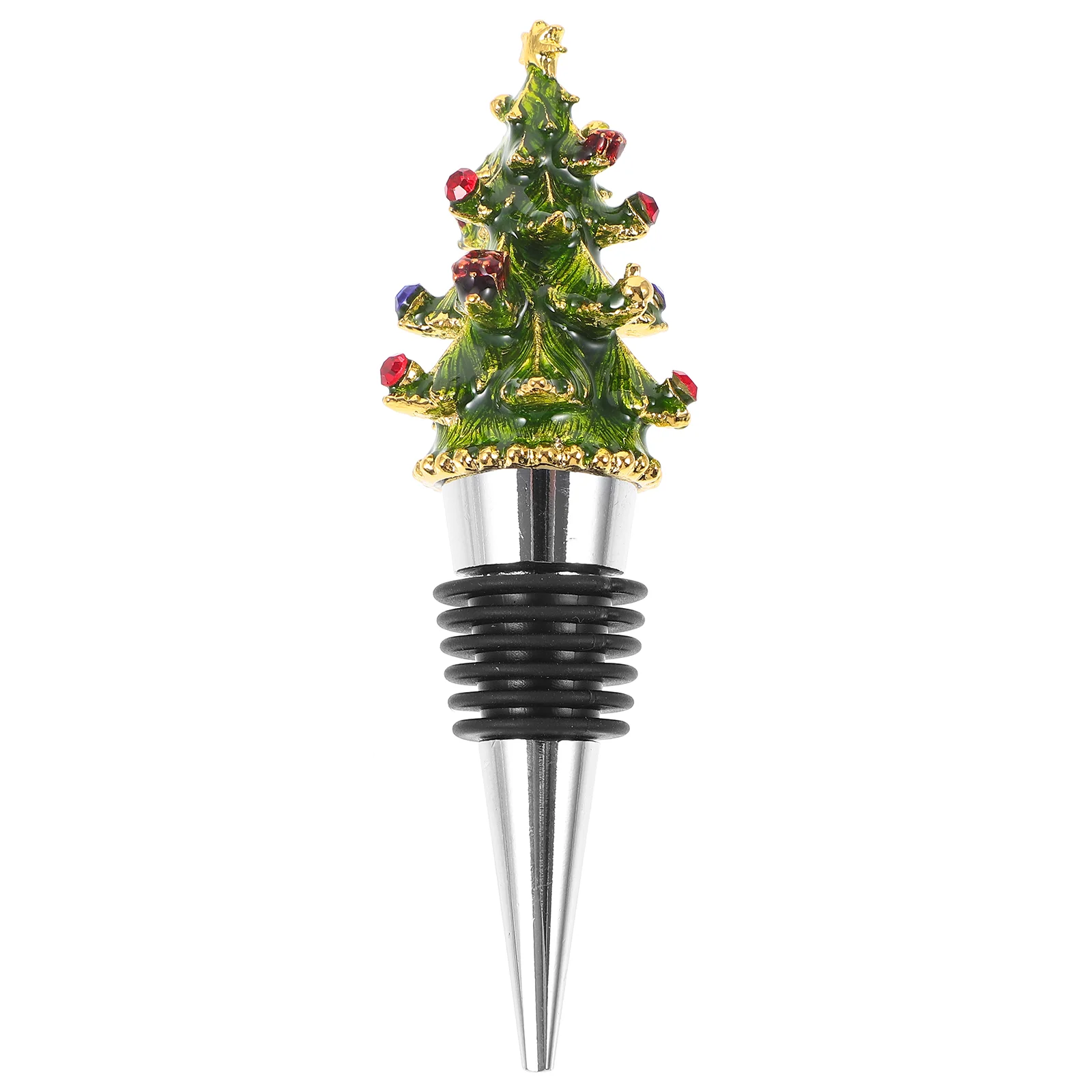 

Enamel Christmas Tree Bottle Stoppers Zinc Alloy Airtight Seal for Bottles Holiday Cheer Fits Multiple Sizes Keeps Fresh