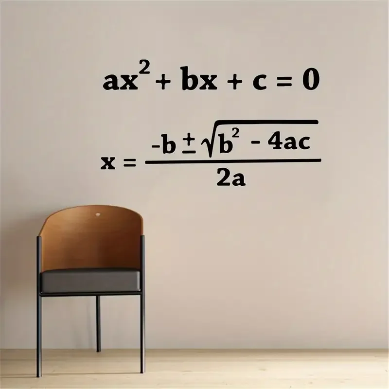 1pc Contemporary Matte Finish Vinyl Wall Decal - Quadratic Formula Math Education Sticker, Self-Adhesive Graphic Art for Classro