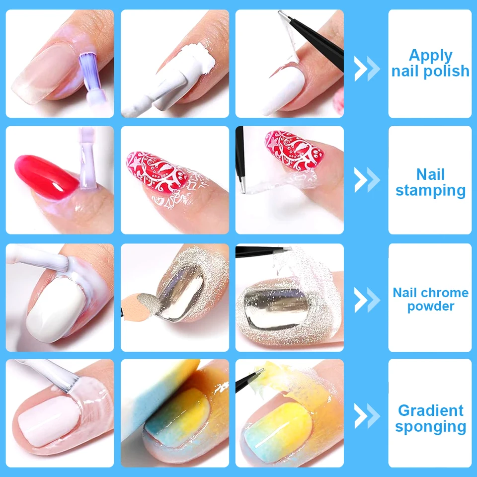 Líquido de uñas de 15ml para pelar, protector de cutícula con borde anti-desbordamiento, cinta de látex para uñas, protector de dedos y esmalte 4
