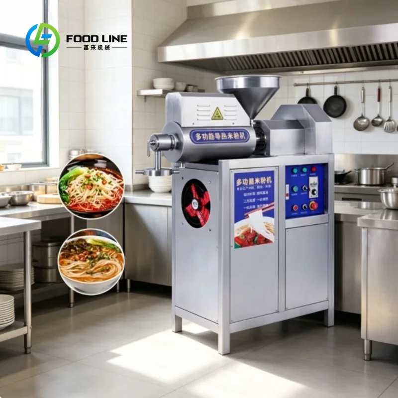 Commercial Rice Noodle Machine Automatic Rice Vermicelli Maker Stainless Steel Food Processing Equipment