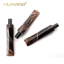 1pc acrylic brown tobacco pipe mouthpiece pipe accessories 8mm pipe channel straight handle or curved handle pipe mouthpiece