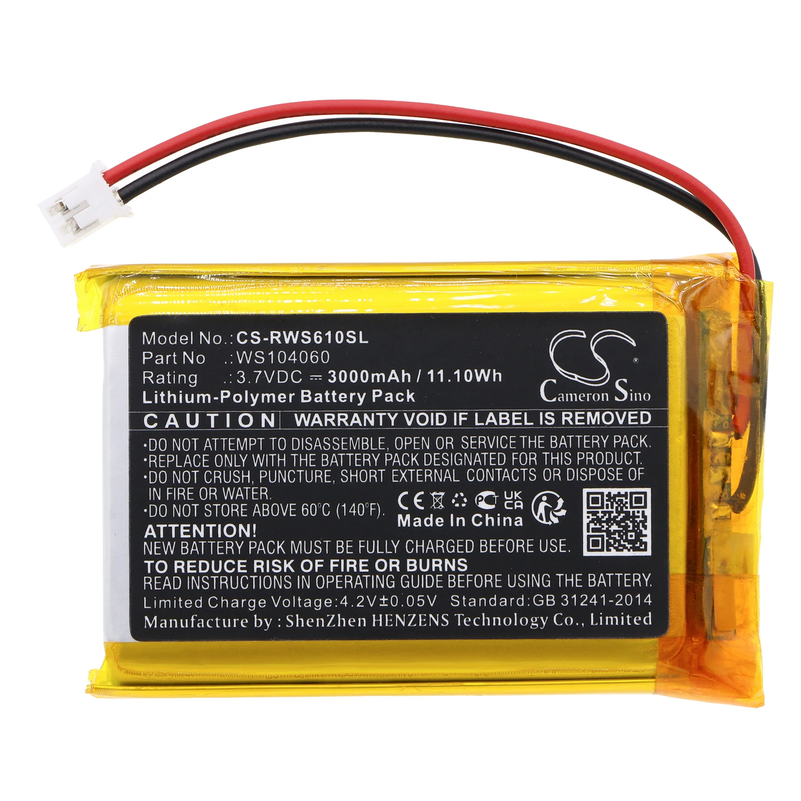 CS Replacement Battery for Raspberry Raspberry Pi,Raspberry Pi B,Raspberry Pi A+,Raspberry Pi B+ PN:WS104060 3000mAh / 11.1Wh