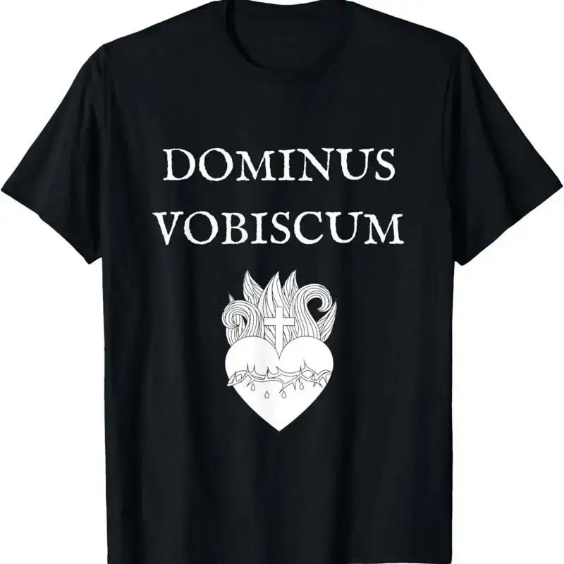 Dominus Vobiscum Traditional Latin Catholic Sacred Heart T Shirt