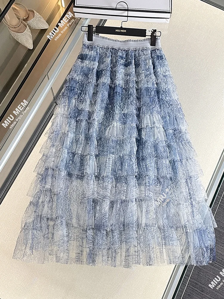 

High Waist Long Cake Skirt Dyed Me f Body Skirt South Oil High End Women's Summer 2025 Ele Sensation Skirt