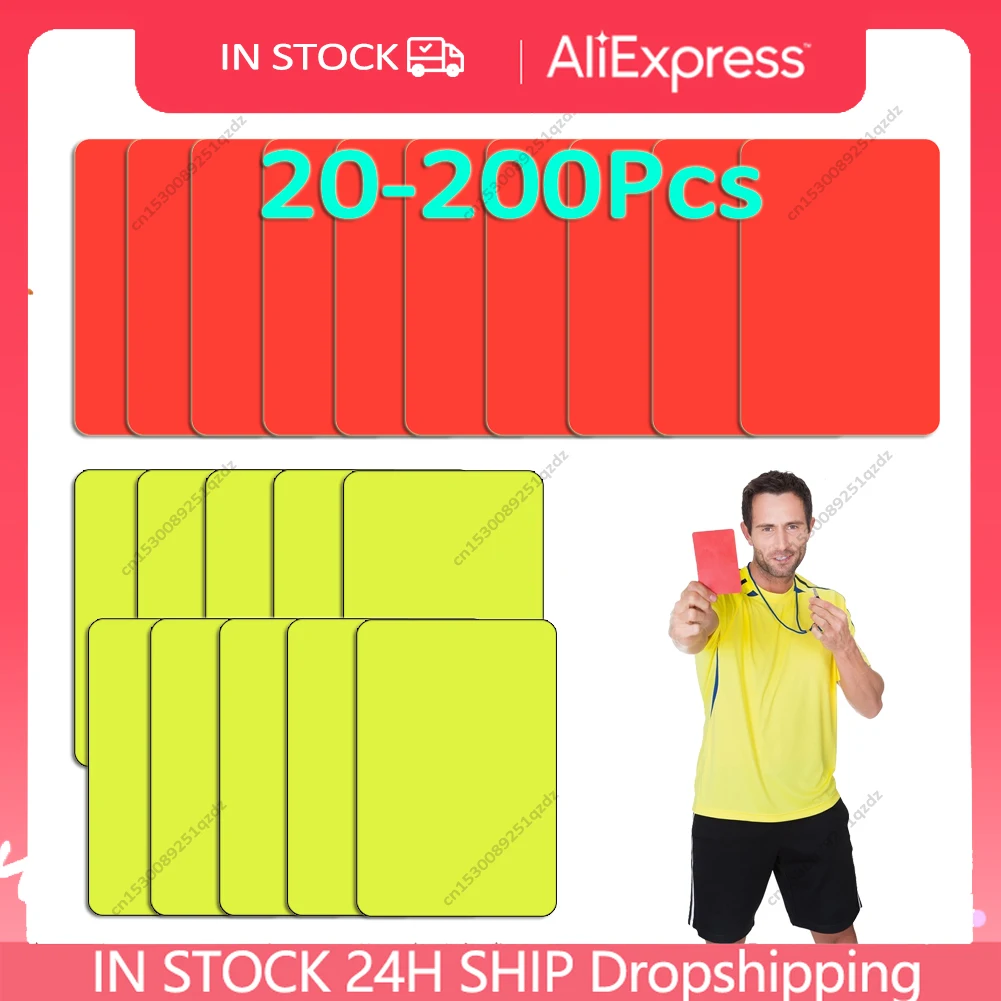 2-200PCS Soccer Referee Red Yellow Cards Football Match Training Tool Red Card Yellow Card Referee Tool Football Supplies 8x11cm