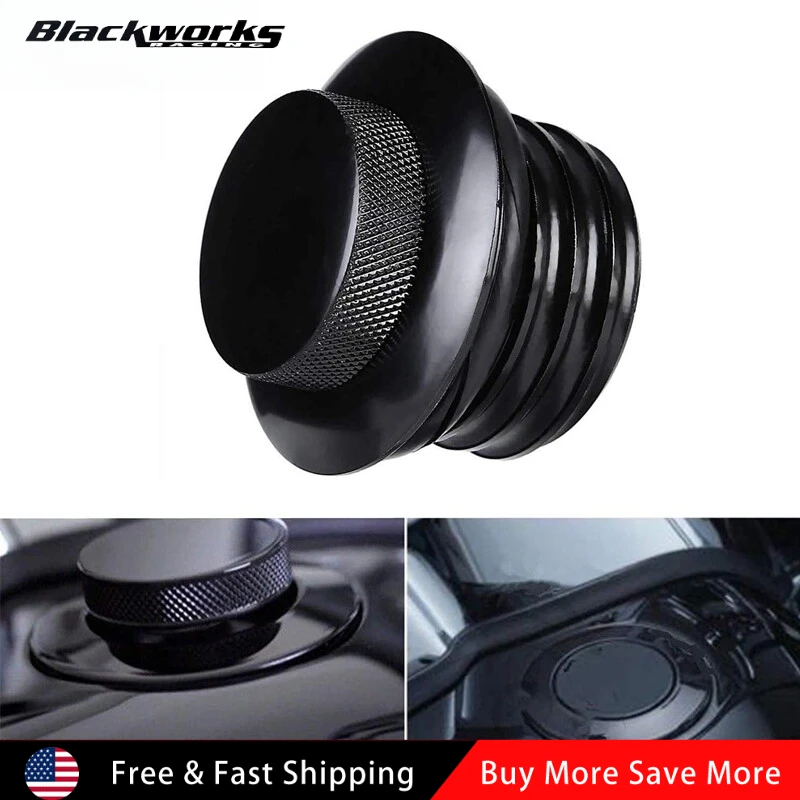 

Black Flush Mount Pop Up Vented Fuel Tank Gas Cap Fit for Harley Screw in Type
