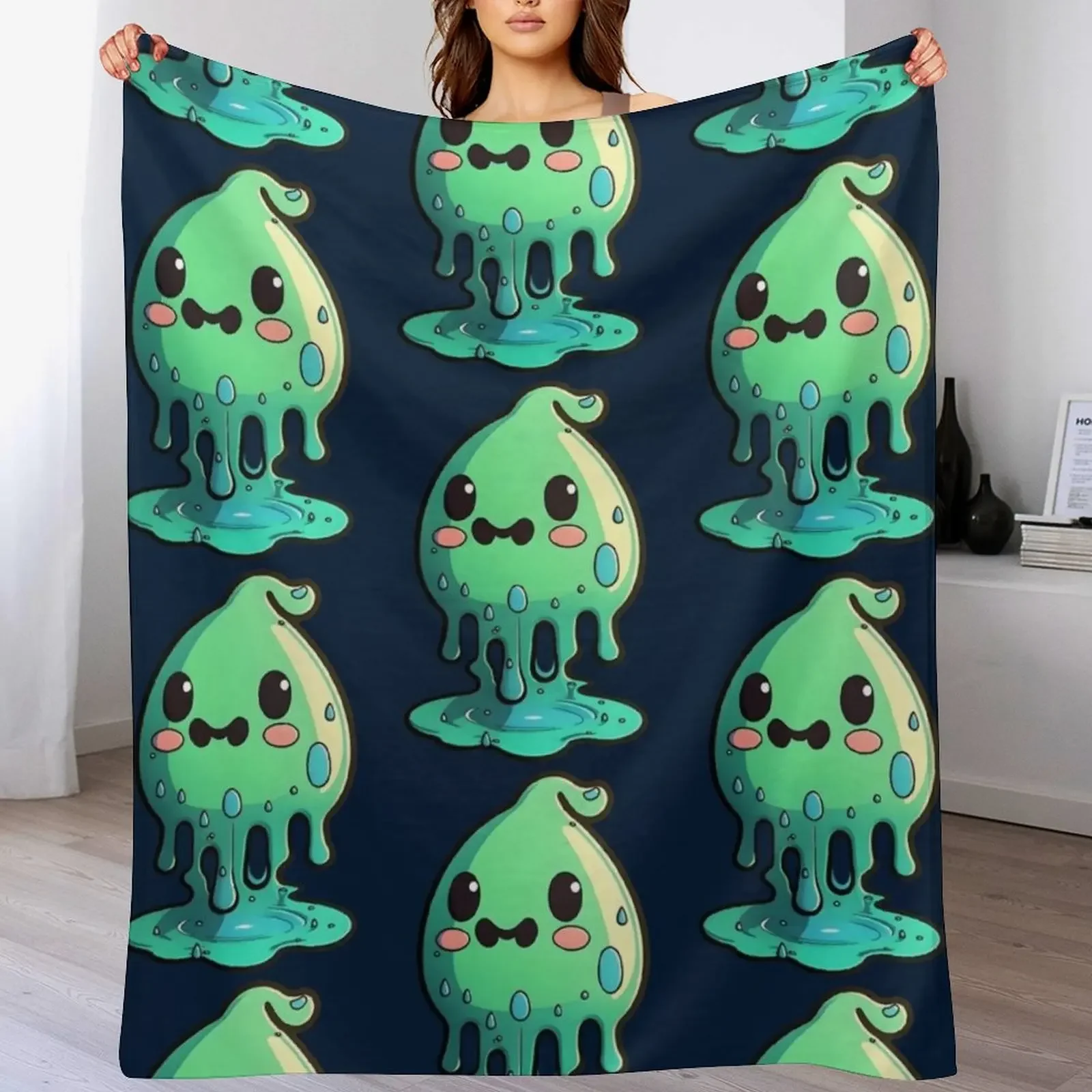 Green Slime Throw Blanket Cozy Throw Blanket Birthday Gift for Him Her