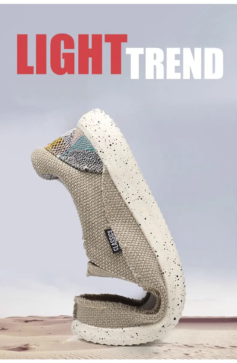 Stylische Herren-Slipper aus Denim - Atmungsaktiver Komfort für den ganzen Tag, leichtes Design, ohne Schnürsenkel, einfach anzuziehen und auszuziehen. – Detail 9