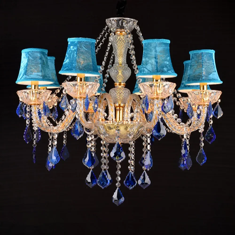 

DORIAN European Living Room Crystal Pendent Lamp Luxury Blue Restaurant Bedroom Villa Clothing Store Beauty salon KTV Chandelier