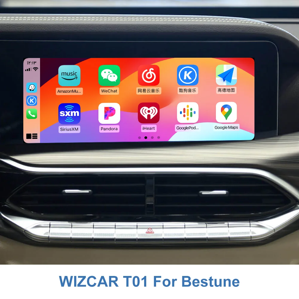 FAW T77 T99 T90 B70 WIZCAR T01 google waze peta spotify musik multimedia asli Apple CarPlay solusi untuk 2021-2024 mobil FAW Bestune