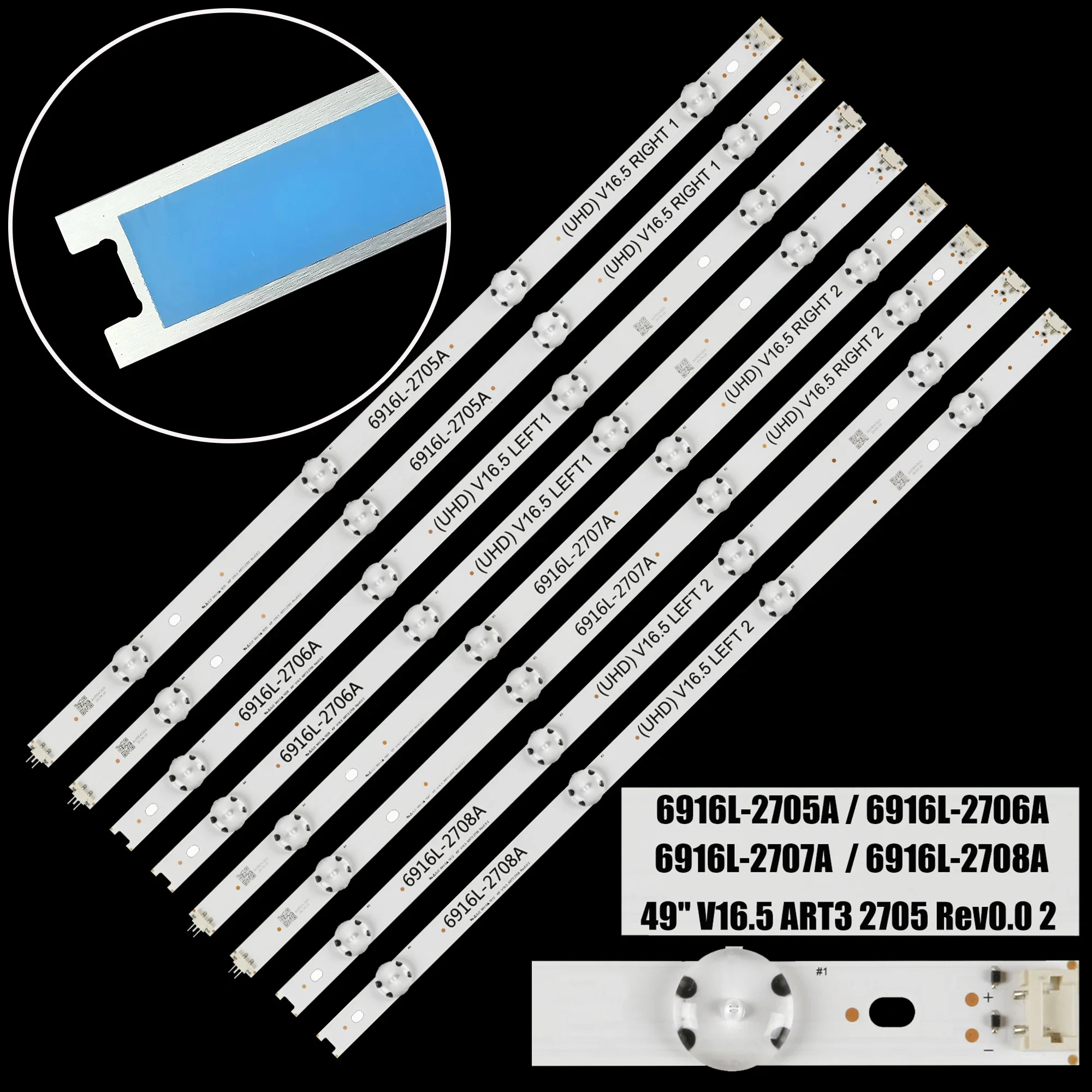 LED Strip For 49LX300C 49UH620V 49UH671V 49LW340C 49LH513V 49LW541H 49UH6509 49UH6500 49UH676V  6916L-2551A 6916L-2552A