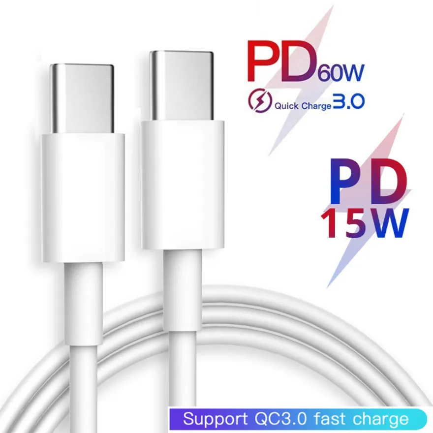 

500pcs USB Type C to Type-C PD Fast Charging Cable For Samsung S10 Xiaomi Redmi Note 7 8 USBC To 8Pin for iPhone iPad Data Cord