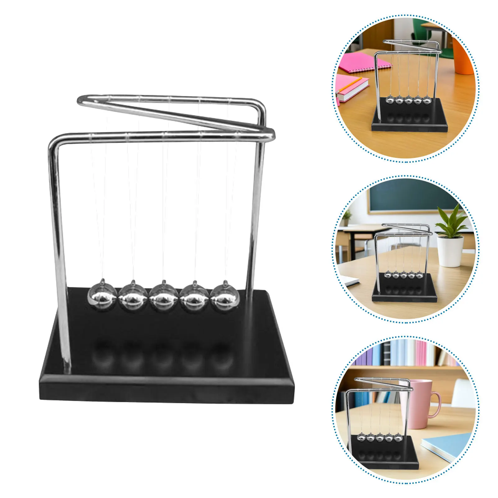 

Newton Pendulum Ball Z-Shape Solid Wood Structure Metal Balls for Desktop Decoration Office Work Space Physics Science Ornament