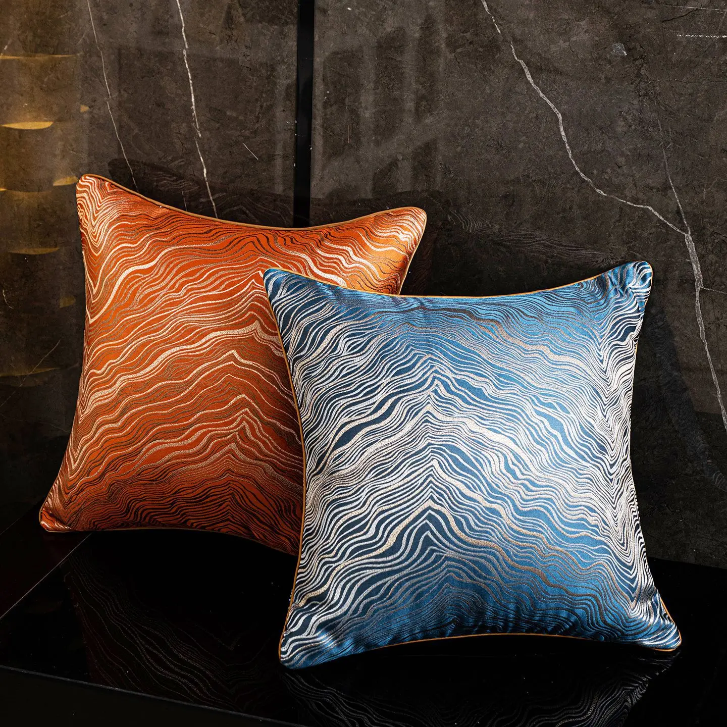 Home Throw Pillow Cushion Jacquard Pillowcase with High Quality Pillow Core Subtle Texture Comfortable Sofa Cushion Pillow Cojin