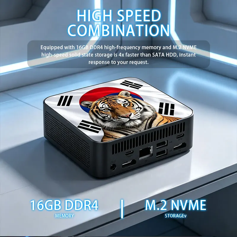 Intel Core i9 10980HK Ultra Fast Compact PC, 16GB DDR4 NVMe SSD, Triple 4K, Silent Cooling, Mini Desktop for Home Office view 4