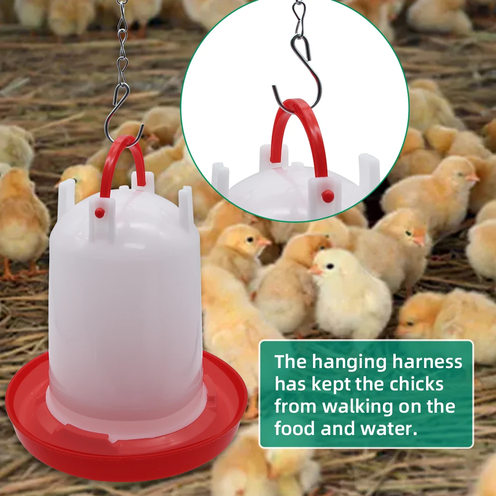 1.5Kg/3Kg Chicken Feeder & Chicken Drinker Farm Animal Poultry Automatic Feeding Supplies Chicken Feed and Water Bucket (2 Pcs)