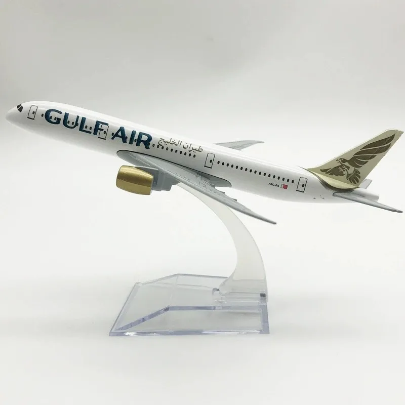 Alloy Model 16cm B787 Gulf Air 1/400 Scale Metal Aircraft Replica Diecast Model Kit For Adults Plane Collectible Miniatures Gift