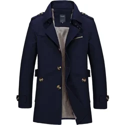 BROWON marca gabardina hombres 2024 primavera y otoño 100% Chaqueta de algodón para hombres rompevientos Vintage chaquetas casuales ropa de hombre