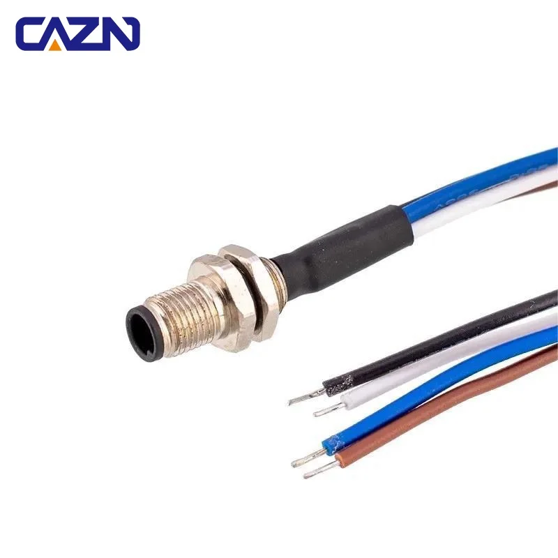 Hot Sales M5 Circular Connectors Male Female M5 Device Connector 3 4 Pins Front Mount Rear Fastened Socket With Cable