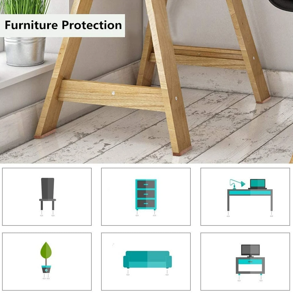 Bantalan furnitur Anti selip, pelindung lantai kaki tebal Anti licin berperekat bulat untuk meja kursi Sofa