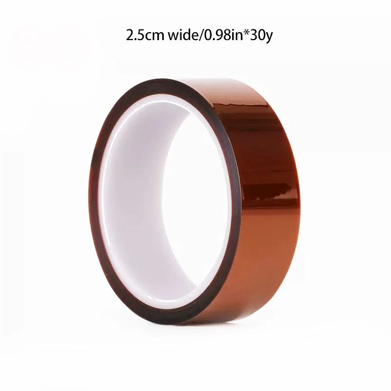 30M Lange Gouden Vinger Hoge Temperatuur Resistente Tape Polyimide Tape Multi-Size Huisdier Anti Statische Lithium Batterij Isolatietape