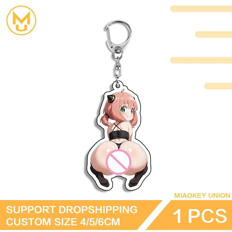 أنيا أنيمي الشكل بعقب القرفصاء مبتكرة جذابة مبتكرة مزدوجة الوجهين كيرينغ HD نمط مقاوم للماء المجوهرات العصرية #2