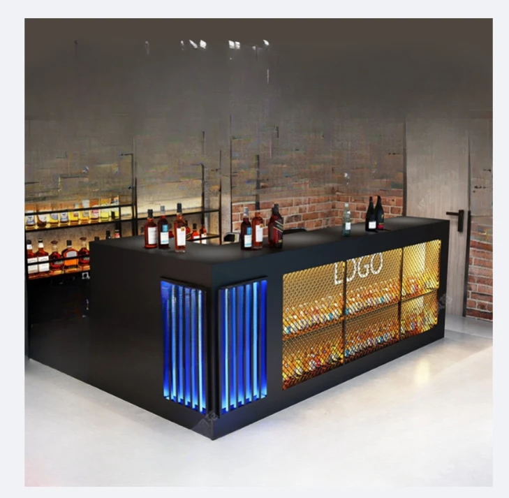 Industrial style  checkout page restaurant milk tea shop barbecue counter bar corner beauty salon bar reception desk