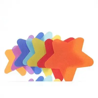 

50Pcs Self Adhesive Star Shape Carpet Stickers Bright Educational Floor Markers for Children Classroom Rug Activities Preschool