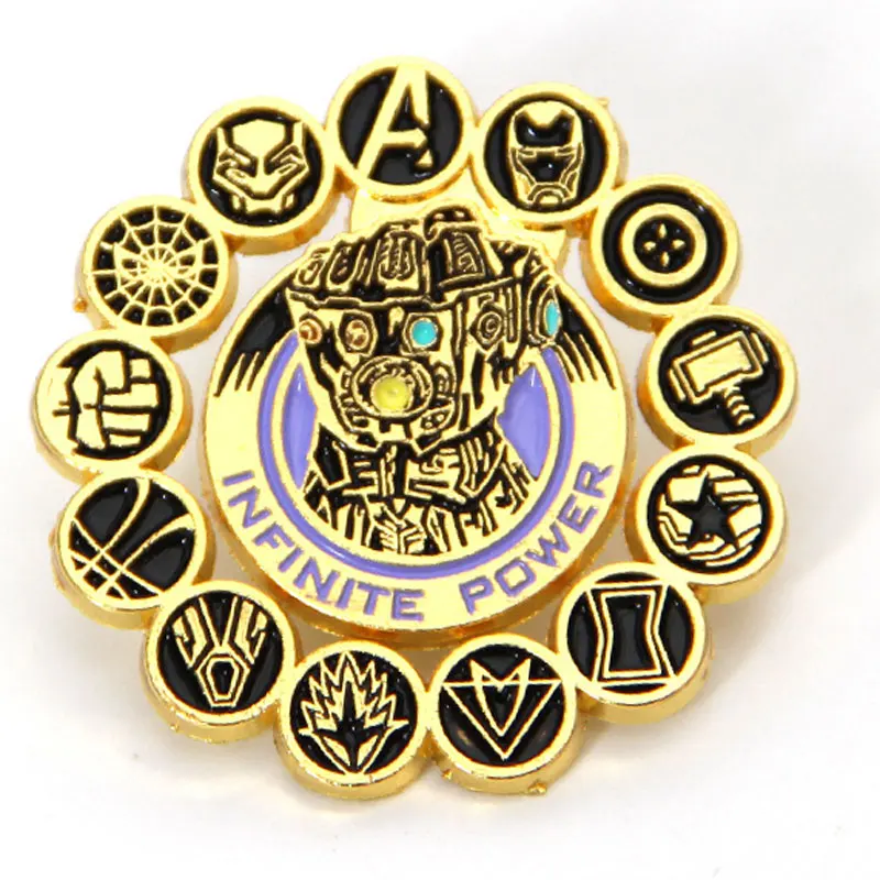 Marvel Movies Thanos Gloves Enamel Pins Metal Brooch Badge Fashion Jewellery Clothes Hat Backpack Accessory Gifts